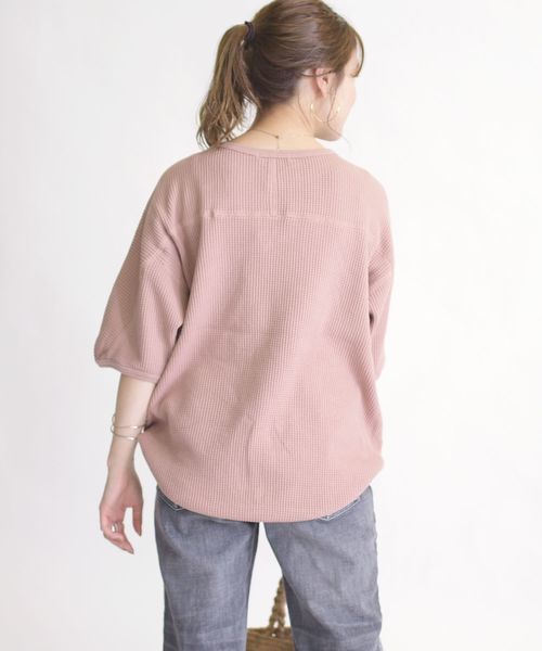 SHIPS Days(シップスデイズ)の「SHIPS Days:ワッフルプルオーバー(Tシャツ/カットソー・レディース・ブラック/ベージュ/ピンク・ONE SIZE)」の19枚目の写真