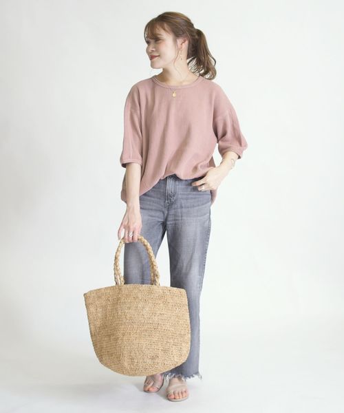 SHIPS Days(シップスデイズ)の「SHIPS Days:ワッフルプルオーバー(Tシャツ/カットソー・レディース・ブラック/ベージュ/ピンク・ONE SIZE)」の18枚目の写真