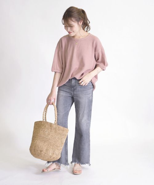 SHIPS Days(シップスデイズ)の「SHIPS Days:ワッフルプルオーバー(Tシャツ/カットソー・レディース・ブラック/ベージュ/ピンク・ONE SIZE)」の17枚目の写真