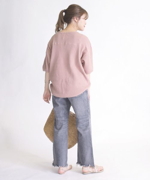 SHIPS Days(シップスデイズ)の「SHIPS Days:ワッフルプルオーバー(Tシャツ/カットソー・レディース・ブラック/ベージュ/ピンク・ONE SIZE)」の16枚目の写真