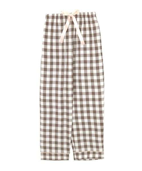 fran de lingerie（フランデランジェリー）の「cotton-me天然繊維100%パジャマシャツセットアップ(ギンガムチェック・パイナップル)（ルームウェア/パジャマ・レディース・ブラウン/ブルー/グリーン/ネイビー/ホワイト・M-L）」の11枚目の写真