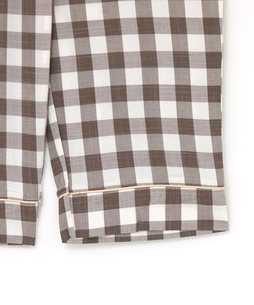 fran de lingerie（フランデランジェリー）の「cotton-me天然繊維100%パジャマシャツセットアップ(ギンガムチェック・パイナップル)（ルームウェア/パジャマ・レディース・ブラウン/ブルー/グリーン/ネイビー/ホワイト・M-L）」の13枚目の写真