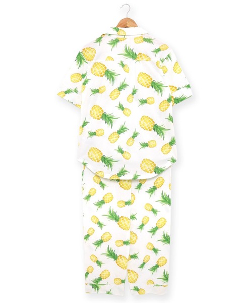 fran de lingerie（フランデランジェリー）の「cotton-me天然繊維100%パジャマシャツセットアップ(ギンガムチェック・パイナップル)（ルームウェア/パジャマ・レディース・ブラウン/ブルー/グリーン/ネイビー/ホワイト・M-L）」の20枚目の写真