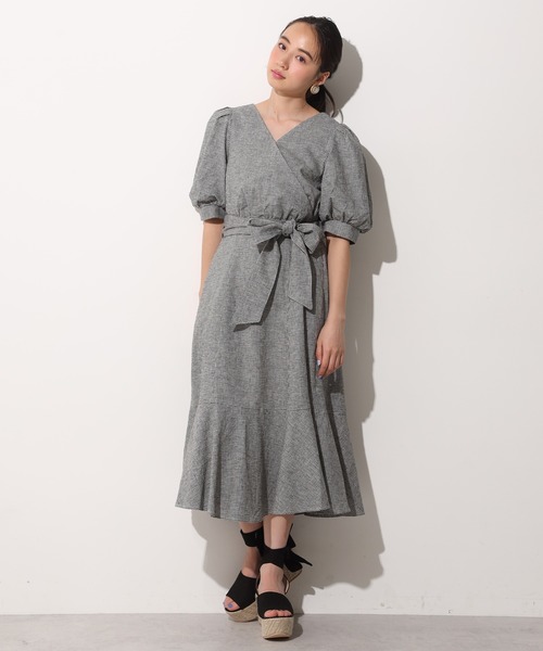 One After Another Nice Claup ワンアフターアナザーナイスクラップ の リネン風袖ボリュームワンピース ワンピース Wear