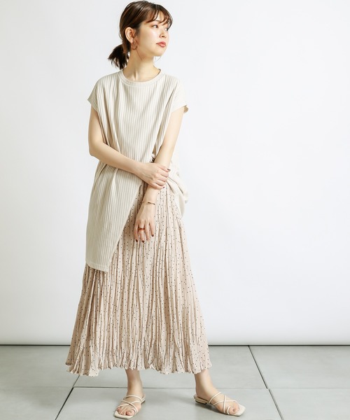 natural couture(ナチュラルクチュール)の「防油加工リブカットソーラップチュニック(Tシャツ/カットソー・レディース・ブラック/ブラウン/ライトベージュ/レンガ・FREE)」の9枚目の写真