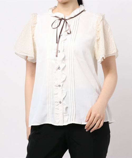 axes femme（アクシーズファム）の「レーシースリーブブラウス（シャツ/ブラウス・レディース・キナリ/レッド/ブラック・MEDIUM）」の17枚目の写真
