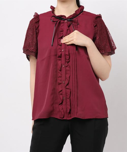 axes femme（アクシーズファム）の「レーシースリーブブラウス（シャツ/ブラウス・レディース・キナリ/レッド/ブラック・MEDIUM）」の19枚目の写真