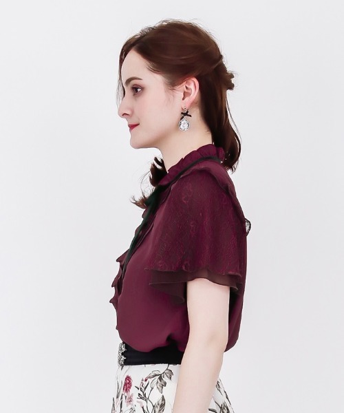 axes femme（アクシーズファム）の「レーシースリーブブラウス（シャツ/ブラウス・レディース・キナリ/レッド/ブラック・MEDIUM）」の8枚目の写真