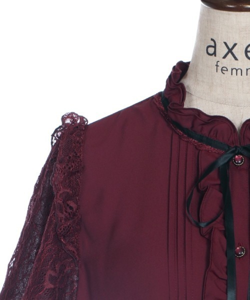 axes femme（アクシーズファム）の「レーシースリーブブラウス（シャツ/ブラウス・レディース・キナリ/レッド/ブラック・MEDIUM）」の11枚目の写真