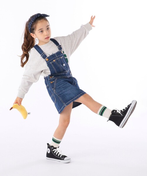 Lee（リー）の「Lee:デニム オーバーオール スカート(100～120cm)（サロペット/オーバーオール・キッズ・ロイヤルブルー/ブラック/ブルー/ネイビー/ダークブルー・100/110/120）」の6枚目の写真