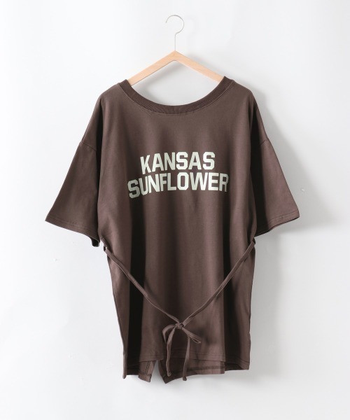 cepo（セポ）の「カレッジアシメＴｅｅ　※２ＷＡＹ（Tシャツ/カットソー・レディース・チャコール/レッド/ブラウン・M）」の3枚目の写真