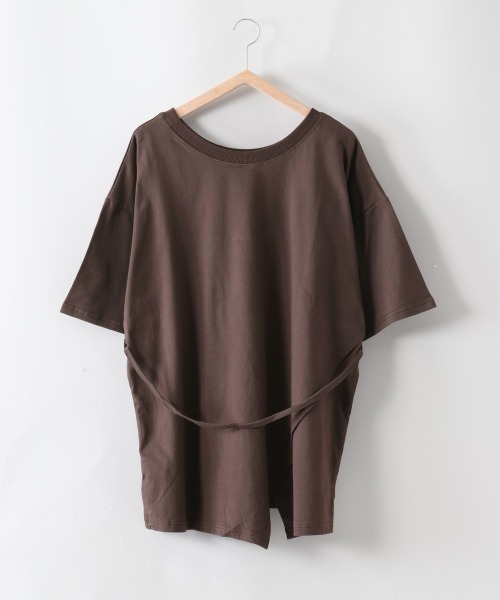 cepo（セポ）の「カレッジアシメＴｅｅ　※２ＷＡＹ（Tシャツ/カットソー・レディース・チャコール/レッド/ブラウン・M）」の5枚目の写真