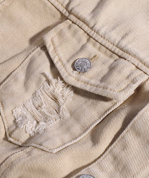 neos（ネオス）の「【neos -addictive design-】ビッグシルエット ダメージ ポケット デニム ジャケット（カバーオール・メンズ・ブラック/ベージュ/ブルー・MEDIUM/LARGE/X-LARGE）」の21枚目の写真