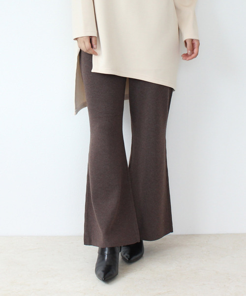 セール ゴム地ベルボトムニットパンツ その他パンツ Three Four Time スリーフォータイム のファッション通販 Zozotown