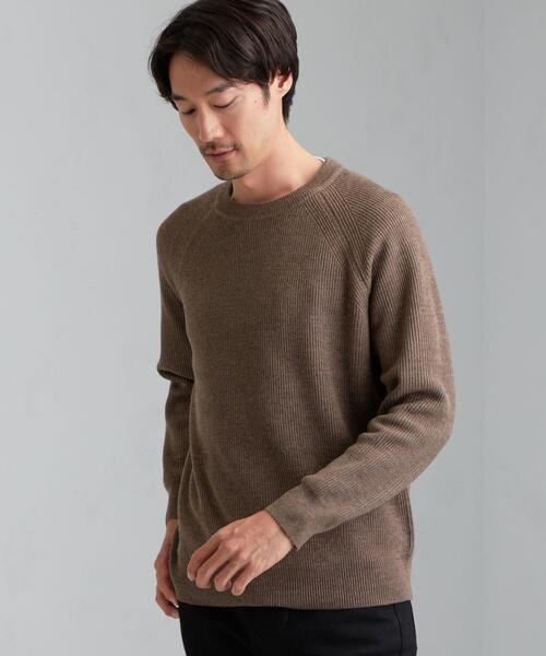 green label relaxing（グリーンレーベルリラクシング）の「SC カタアゼ ラグラン クルーネック ニット セーター（ニット/セーター・メンズ・ダークブラウン/ライトグレー/ワインレッド/ダークグリーン/ネイビー/ベージュ/ライトブルー/オリーブ・LARGE/X-LARGE/SMALL/MEDIUM）」の3枚目の写真