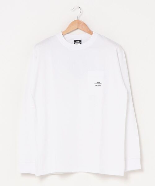 OUTDOOR PRODUCTS(アウトドアプロダクツ)の「BLロゴロンT ワンポイント ブラックライン(Tシャツ/カットソー・メンズ・ホワイト/ブラック/オレンジ・MEDIUM/LARGE/X-LARGE)」の1枚目の写真
