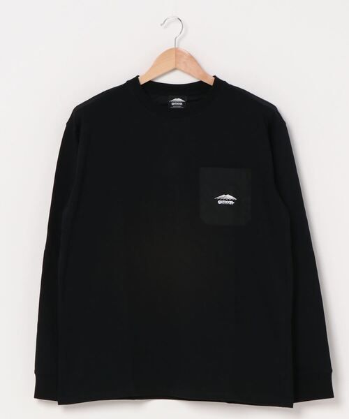 OUTDOOR PRODUCTS(アウトドアプロダクツ)の「BLロゴロンT ワンポイント ブラックライン(Tシャツ/カットソー・メンズ・ホワイト/ブラック/オレンジ・MEDIUM/LARGE/X-LARGE)」の2枚目の写真