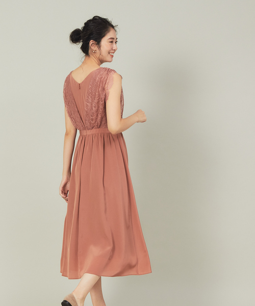 セール La レースコンビギャザーワンピース ワンピース La Cle ラクレ のファッション