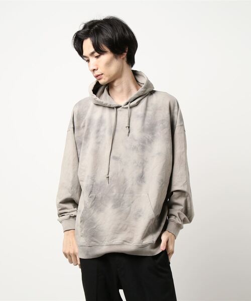 BACK NUMBER(バックナンバー)の「【BACK NUMBER】ビッグシルエットタイダイ柄パーカー(パーカー・メンズ・ブラウン/グレー/ケリーグリーン・M/L/XL)」の11枚目の写真