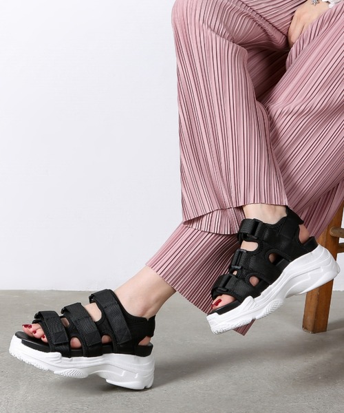 セール ボリューム軽量ソール使用 厚底 ベルクロ スポーツサンダル 約7 0 ソール 1476 サンダル Shoes In Closet シューズインクロゼット のファッション通販 Zozotown