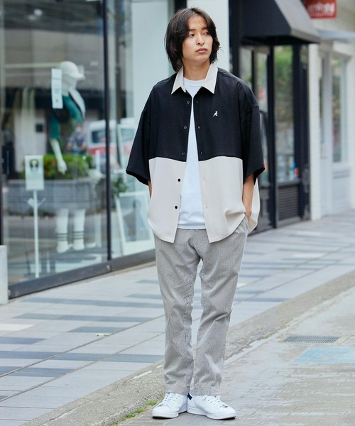 KANGOL(カンゴール)の「KANGOL/カンゴール 別注 ブライトポプリン オーバーサイズ ヨーク切替 1/2 sleeve レギュラーカラーシャツ(シャツ/ブラウス・メンズ・ブラック系その他/グレー系その他/グレー系その他2・FREE)」の15枚目の写真