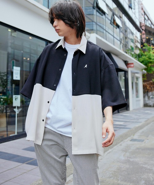KANGOL(カンゴール)の「KANGOL/カンゴール 別注 ブライトポプリン オーバーサイズ ヨーク切替 1/2 sleeve レギュラーカラーシャツ(シャツ/ブラウス・メンズ・ブラック系その他/グレー系その他/グレー系その他2・FREE)」の12枚目の写真