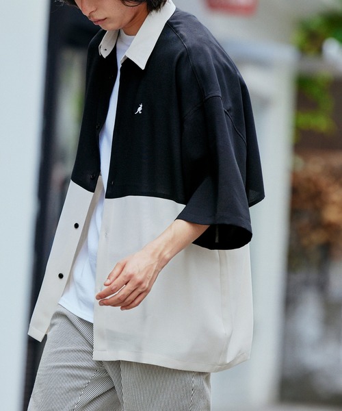 KANGOL(カンゴール)の「KANGOL/カンゴール 別注 ブライトポプリン オーバーサイズ ヨーク切替 1/2 sleeve レギュラーカラーシャツ(シャツ/ブラウス・メンズ・ブラック系その他/グレー系その他/グレー系その他2・FREE)」の11枚目の写真