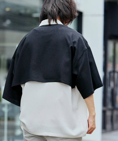 KANGOL(カンゴール)の「KANGOL/カンゴール 別注 ブライトポプリン オーバーサイズ ヨーク切替 1/2 sleeve レギュラーカラーシャツ(シャツ/ブラウス・メンズ・ブラック系その他/グレー系その他/グレー系その他2・FREE)」の14枚目の写真