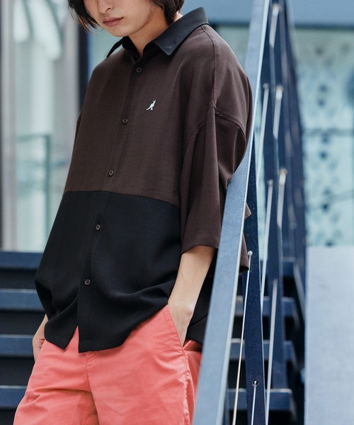 KANGOL(カンゴール)の「KANGOL/カンゴール 別注 ブライトポプリン オーバーサイズ ヨーク切替 1/2 sleeve レギュラーカラーシャツ(シャツ/ブラウス・メンズ・ブラック系その他/グレー系その他/グレー系その他2・FREE)」の16枚目の写真