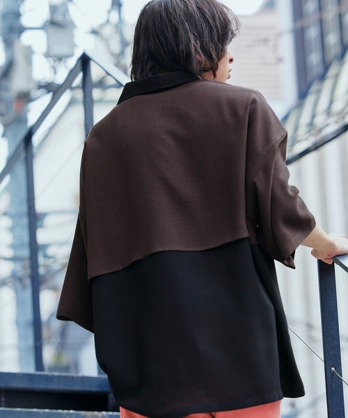 KANGOL(カンゴール)の「KANGOL/カンゴール 別注 ブライトポプリン オーバーサイズ ヨーク切替 1/2 sleeve レギュラーカラーシャツ(シャツ/ブラウス・メンズ・ブラック系その他/グレー系その他/グレー系その他2・FREE)」の18枚目の写真