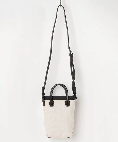 YAHKI（ヤーキ）の「[YAHKI/ヤーキ] 2WAYキャンバスショルダーミニバッグ（トートバッグ・レディース・ホワイト/ブラック・ONE SIZE）」の8枚目の写真