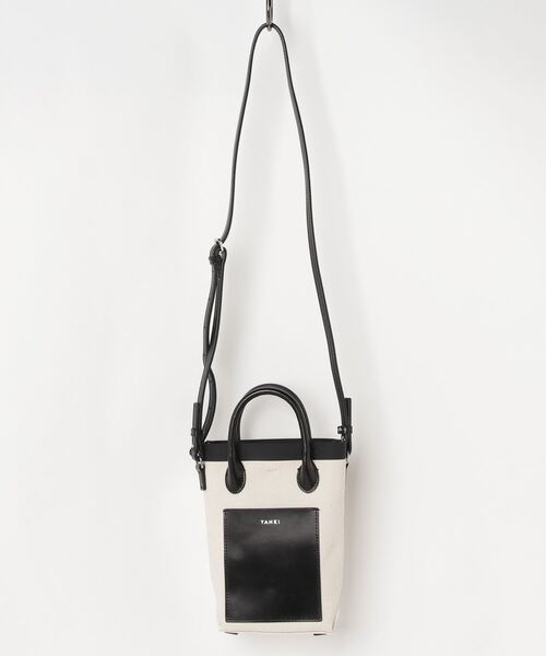 YAHKI（ヤーキ）の「[YAHKI/ヤーキ] 2WAYキャンバスショルダーミニバッグ（トートバッグ・レディース・ホワイト/ブラック・ONE SIZE）」の12枚目の写真