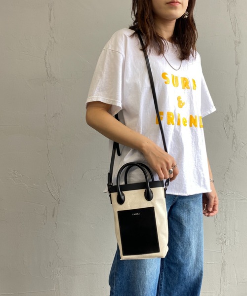 YAHKI（ヤーキ）の「[YAHKI/ヤーキ] 2WAYキャンバスショルダーミニバッグ（トートバッグ・レディース・ホワイト/ブラック・ONE SIZE）」の7枚目の写真