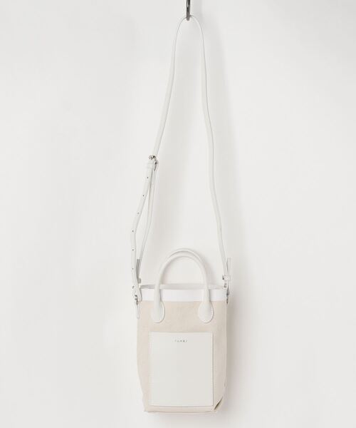 YAHKI（ヤーキ）の「[YAHKI/ヤーキ] 2WAYキャンバスショルダーミニバッグ（トートバッグ・レディース・ホワイト/ブラック・ONE SIZE）」の10枚目の写真