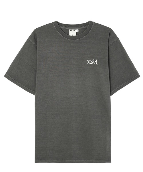 X-girl（エックスガール）の「WEB/一部店舗限定｜WORDS LOGO PIGMENT DYE S/S MENS TEE（Tシャツ/カットソー・レディース・ホワイト/ライトパープル/オレンジ/チャコール/オリーブ・ONE SIZE）」の16枚目の写真