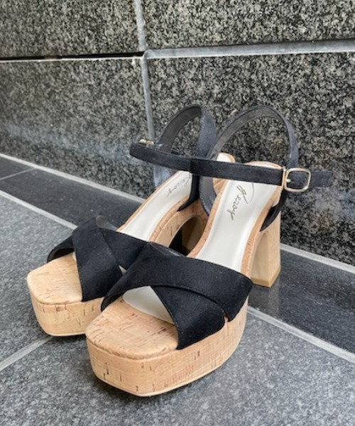 REZOY（リゾイ）の「【21SS新作】【REZOY】コルク太ヒールクロスサンダル（サンダル・レディース・アイボリー/ブラック/ラベンダー・S/M/L）」の10枚目の写真