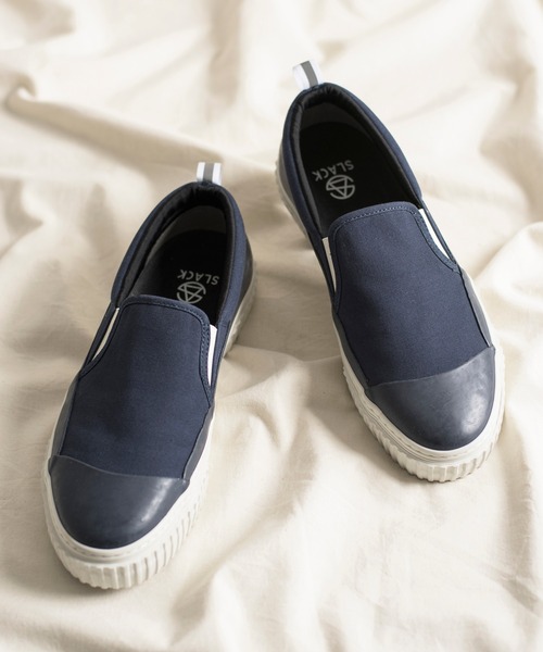 And A（アンドエー）の「SLACK スラック / LEPOT レポット レインシューズスリッポン ノータッチシューズ / SL1982（スリッポン・メンズ・ブラック×ブラック/ネイビー/カモフラージュ・26.5cm/27cm/27.5cm/28cm/28.5cm/23cm/23.5cm/24cm/24.5cm/25cm/25.5cm/26cm）」の13枚目の写真