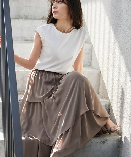 anuans(アニュアンス)の「フレンチスリーブカットトップス(Tシャツ/カットソー・レディース・ホワイト/ブラック/ブラウン・FREE)」の20枚目の写真