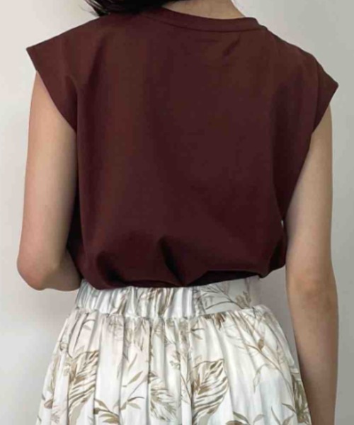 anuans(アニュアンス)の「フレンチスリーブカットトップス(Tシャツ/カットソー・レディース・ホワイト/ブラック/ブラウン・FREE)」の5枚目の写真