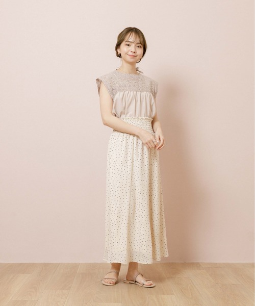 flower（フラワー）の「シャインレースブラウス（シャツ/ブラウス・レディース・ベージュ/アイボリー・FREE）」の5枚目の写真