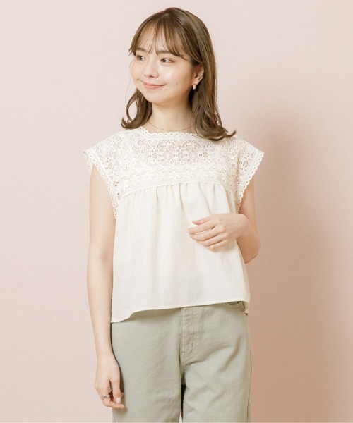 flower（フラワー）の「シャインレースブラウス（シャツ/ブラウス・レディース・ベージュ/アイボリー・FREE）」の15枚目の写真