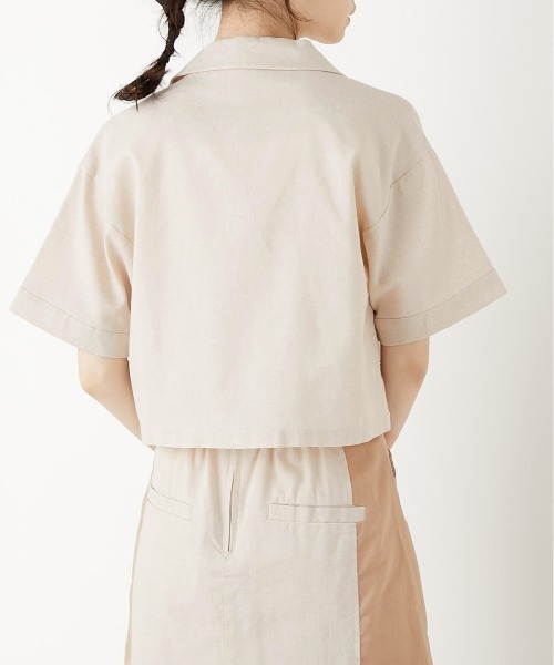 OLIVE des OLIVE（オリーブデオリーブ）の「夏マスト！開襟ブラウス（シャツ/ブラウス・レディース・ベージュ/ライトブラウン/ワンウォッシュ・FREE）」の7枚目の写真