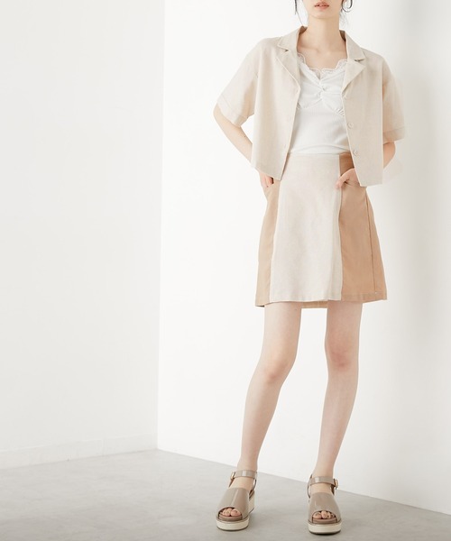 OLIVE des OLIVE（オリーブデオリーブ）の「夏マスト！開襟ブラウス（シャツ/ブラウス・レディース・ベージュ/ライトブラウン/ワンウォッシュ・FREE）」の8枚目の写真