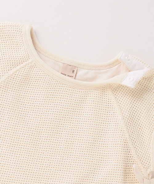 petit main(プティマイン)の「サイドスリットメッシュロングTシャツ(Tシャツ/カットソー・キッズ・ライトカーキ/アイボリー・80cm/90cm/100cm/120cm/130cm/110cm)」の3枚目の写真