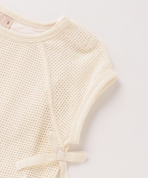 petit main(プティマイン)の「サイドスリットメッシュロングTシャツ(Tシャツ/カットソー・キッズ・ライトカーキ/アイボリー・80cm/90cm/100cm/120cm/130cm/110cm)」の5枚目の写真