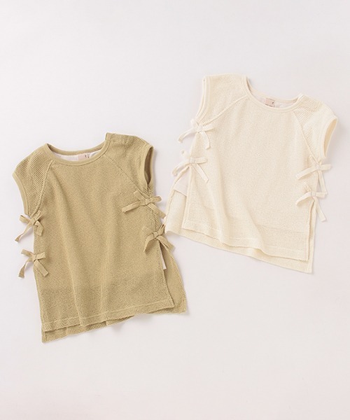 petit main(プティマイン)の「サイドスリットメッシュロングTシャツ(Tシャツ/カットソー・キッズ・ライトカーキ/アイボリー・80cm/90cm/100cm/120cm/130cm/110cm)」の11枚目の写真