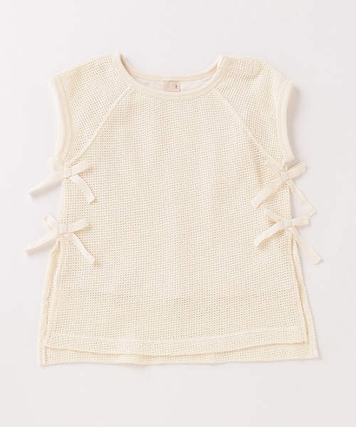 petit main(プティマイン)の「サイドスリットメッシュロングTシャツ(Tシャツ/カットソー・キッズ・ライトカーキ/アイボリー・80cm/90cm/100cm/120cm/130cm/110cm)」の12枚目の写真
