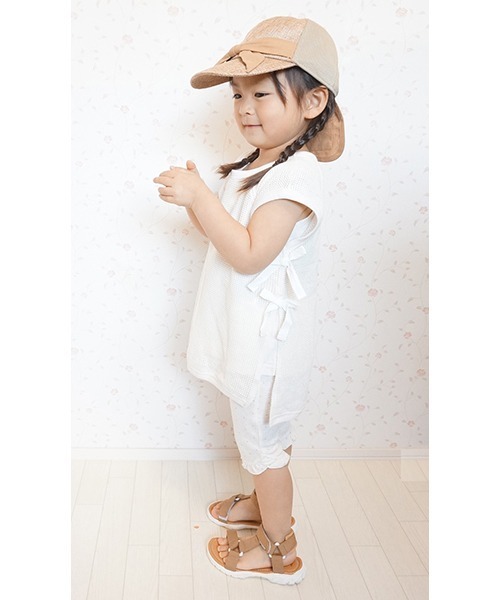 petit main(プティマイン)の「サイドスリットメッシュロングTシャツ(Tシャツ/カットソー・キッズ・ライトカーキ/アイボリー・80cm/90cm/100cm/120cm/130cm/110cm)」の14枚目の写真
