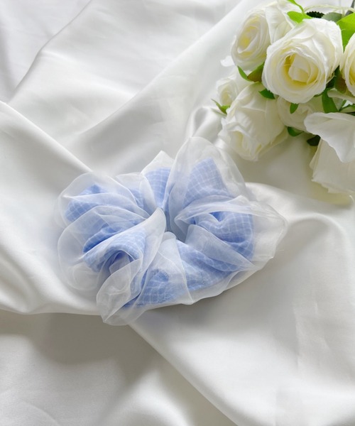 Loueme（ルエム）の「オーガンジー×ギンガムチェックシュシュ（シュシュ・レディース・ピンク/イエロー/ブルー・FREE）」の11枚目の写真