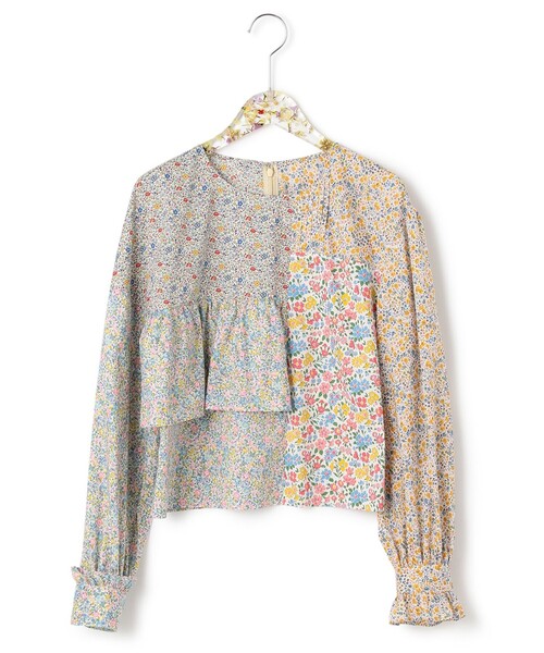 ANEVER（アンエバー）の「【VERONICA】LIBERTY x ANEVER FLOWER パッチワーク ブラウス（シャツ/ブラウス・レディース・ネイビー系/イエロー系・38）」の3枚目の写真